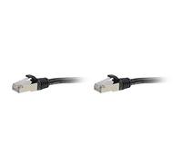 C2G 89931 0.3M Black CAT6A Ethernet Gigabit Lan Network Cable (RJ45) Nickel plated and Copper Braided Patch UTP Cable (Pack of 2)