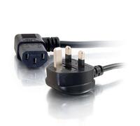 C2G C2G82034 0.5 Metre 18 AWG 90 degree power cable (IEC320C13R to BS1363) Right Angle Kettle lead, Black