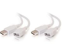 C2G/Cables to Go 19003 1m USB 2.0 A Male to A Female Extension Cable - White (3.3ft) (Pack of 2)