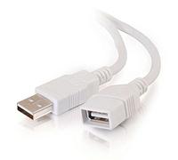 C2G/Cables to Go 19018 2m USB Extension Cable - USB 2.0 A Male to A Female White (6.6ft)