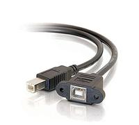C2G/Cables to Go 28071 Panel-Mount USB 2.0 B Female to B Male Cable (1 Feet, Black)