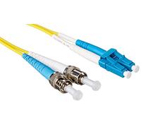 C2G/Cables to Go 37476 LC-ST 9/125 OS1 Duplex Single-Mode PVC Fiber Optic Cable (3 Meter, Yellow)