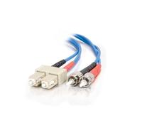 C2G/Cables to Go 37586 SC/ST Plenum-Rated Duplex 50/125 Multimode Fiber Patch Cable (2 Meter, Blue)