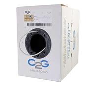 C2G/Cables To Go 56005 Cat5e Bulk Unshielded Cable with Solid Conductors Plenum CMP Rated, White, 1000 Feet (Made in the USA)