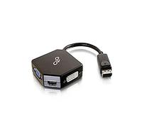 C2G DisplayPort to HDMI, VGA, or DVI Adapter Converter - VGA and DVI Deliver Full HD 1080p - HDMI Delivers Ultra HD 4K 30Hz