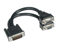 C2G LFH-59 Male to 2 VGA Female Cable 0.22 m DMS VGA (D-Sub) Black