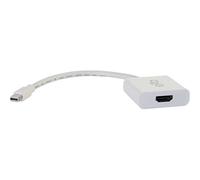 C2G Mini Display Port Adapter, 4K, Display Port to HDMI, Male to Female, Active, White, 8 inches, Cables to Go 54308