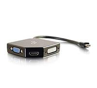 C2G Mini Display Port Adapter, 4K, Display Port to HDMI, VGA, or DVI, Black, Cables to Go 54341