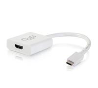C2G USB Adapter, HDMI Adapter, 4K, USB C to HDMI, Audio/Video Adapter Converter, White, 8 Inches, Cables to Go 29475