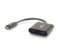 C2G USB-C Male to HDMI Female & USB-C Female Charging Adapter Dongle Black