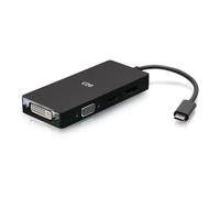C2G USB-C® Multiport Adapter, 4-in-1 Video Adapter with HDMI®, DisplayPort™, DVI, & VGA - 4K 60Hz Compatible with MacBook Pro/Air, iPad Pro/Air, Galaxy,Surface Pro,XPS etc.