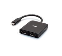C2G USB-C to Dual HDMI 4K Dual Monitor MST Hub, Mini DP Multi-Stream Transport (MST) Multiple Monitor Splitter, Black