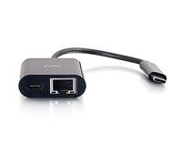 C2G USB-C® to Ethernet Adapter With Power Delivery - Black - USB-C Network Adapter Suitable for MacBook Pro, iPad Pro, Dell Latitude, Google Pixel, Chromebook, Huawei and more