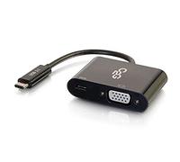 C2G USB-C to VGA and USB-C Charging Adapter Black, USB C to VGA for Mac and Lenovo Laptops - Black
