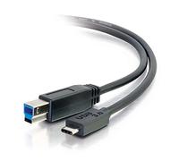 C2G USB Cable, USB 3.0 Cable, USB C to B Cable, Compatible with Thunderbolt 3 Tablet, Chromebook Pixel, Samsung Galaxy TabPro S, LG G6, Macbook, Black, 10 Feet (3.04 Meters), Cables to Go 28867