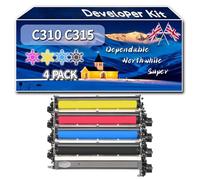 C310 C315 Developer Kit Compatible for Xerox C310 C310DNI C315 C315DNI Printers, High-Definition Printing Effect with Chip, 225000 Pages (4-Pack BK/C/M/Y)