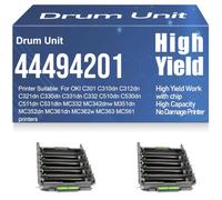 C310dn C330dn C331dn Drum Unit Compatible 44494201 Imaging Drum C510dn C530dn C511dn C531dn for OKI MC351dn MC361dn MC352dn MC561 MC562dnw MC562dn Printers 20000 Pages,2PC-Black