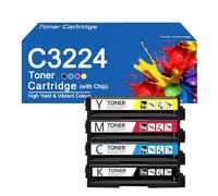 C3224 4 Color Toner Cartridge Replacement for Lexmark C3224dw C3326dw C3426dw Printers, Easy to Install and Use,With Chip-4Color