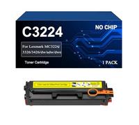 C3224 C3210K0 C3210C0 C3210M0 C3210Y0 Toner Cartridge No Chip Compatible For Lexmark C3224dw MC3224adw MC3224dwe C3326dw MC3326dwe C3426dw Printer(Yellow)