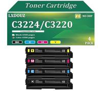 C3224 C3220 Toner Cartridges Replacement for Lexmark C3220K0 C3220C0 C3220M0 C3220Y0 | No Chip | 4500 Pages High Yield | for C3224dw C3326dw C3426dw MC3224adwe MC3224dwe MC3224i-4Pack