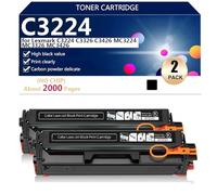 C3224 C3220K0 C3220C0 C3220M0 C3220Y0 Compatible Toner Cartridge (No Chip) for Lexmark C3224 C3326 C3426 MC3224 MC3326 MC3426 Printers, Electronics Accessories, Printer Supplies ,2*Black