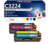 C3224 High Yield Toner Cartridge - Compatible for Lexmark Black Yellow Cyan Magenta Ink Cartridge Replacement for C3224 C3326 C3426 MC3224 MC3326 MC3426 Printer, Clear and Durable,1 set