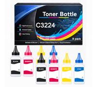 C3224 Toner Bottle Compatible for Lexmark MC3224 C3220K0 C3220C0 C3220M0 C3220Y0 High Yield 2500pages Work with C3224 C3326 C3426 MC3224 MC3326 MC3426 Printers