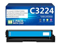 C3224 Toner Cartridge Compatible Replacement for C3210K0 C3210C0 for Lexmark C3326dw C3426dw C3224dw MC3224adwe MC3326adwe MC3426adw MC3224i MC3326i MC3426i MC3224dwe Printer ((No Chip)),Cyan-H