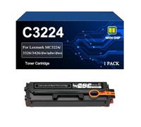 C3224 Toner Cartridge With Chip Compatible For Lexmark C3224dw MC3224adw MC3224dwe C3326dw MC3326dwe C3426dw Printer, C3210K0 C3210C0 C3210M0 C3210Y0(Black)