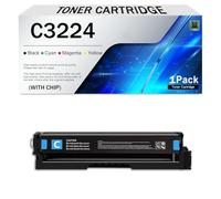 C3224 Toner Cartridge with Chip High Yield Compatible for Lexmark C3224dw C3224dwe C3326dw MC3224dwe MC3224i MC3326i Printer Replacement for C3210HK0/C0/M0/Y0 Ink Toner Set(Size:3500Page,Color:Cyan)