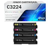 C3224 Toner Cartridge Without Chip Compatible for Lexmark C3224dw C3326dw MC3224dwe MC3224i MC3326i Printer Replacement for C3210K0 C3210C0 C3210M0 C3210Y0(Size:1Pack,Color:1 Set)