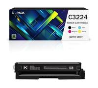 C3224 Toner with Upgraded Chip High Page Yield Compatible for Lexmark C3224 C3326 MC3224 MC3326 Series Printer Replacement for C3210 Toner Cartridge 4 Pack BK/C/M/Y(Size:1500Page,Color:Black)