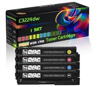 C3224dw Compatible for Lexmark Toner Cartridge with Chip C3224dw C3326dw MC3224adwe MC3224dwe Printers (4-Pack BK/C/M/Y)