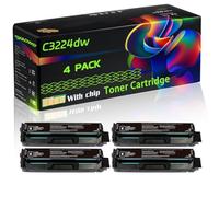 C3224dw Compatible for Lexmark Toner Cartridge with Chip MC3226adwe MC3326adwe MC3326i Printers (4 Pack Black)