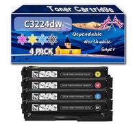 C3224dw Toner Cartridge Compatible for Lexmark MC3226adwe MC3326adwe MC3326i MC3426i Printers, High-Definition Printing Effect with Chip, 1500 Pages (4-Pack BK/C/M/Y)
