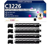 C3226 Hight Capacity Toner Cartridge Replacement for Canon iR C3020 C3120L C3125 C3222L C3226 C3025 C3130L C3120 C3350 Printer, High-Definition Printing, 5300 Pages,Black-4 pack