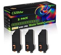C328dw Compatible for Xerox Waste Toner Container with Chip Apeos C328df C328dw C328 C328dw C325Z C325dw C320Z Apeosprint C325dw Printers (3 Pack Black)