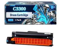 C3300 Drum Cartridge Compatible for Okidata OKI C3300 C3400 C3450 C3400n C3600 Printers, With Chip Large Capacity 15000 Pages (1 Pack Cyan)