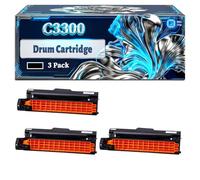 C3300 Drum Cartridge Compatible for Okidata OKI C3300 C3400 C3450 C3400n C3600 Printers, With Chip Large Capacity 15000 Pages (3 Pack Black)