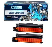 C3300 Drum Cartridge Compatible for Okidata OKI C3300 C3400 C3450 C3400n C3600 Printers, With Chip Large Capacity 15000 Pages (2 Pack Black)