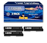 C330H10 Toner Cartridges Compatible for Lexmark C3326 C3326dw MC3326 MC3326i MC3326adwe Printers, High-Definition Printing Effect with Chip, 3000 Pages (3 Pack Black)