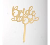C331 Bride to Be Cake Topper, Acrylic Gold Bridal Shower toppers, Wedding Shower decorations for Engagement, Bachelorette, Hen Party, Bachelorette party, and other similar party supplies