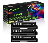 C332HK0 Compatible for Lexmark Toner Cartridges with Chip C3224dw C3226dw C3326dw MC3226adwe Printers (3 Pack Black)