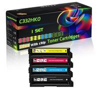 C332HK0 Compatible for Lexmark Toner Cartridges with Chip C3224dw C3226dw C3326dw MC3226adwe Printers (4-Pack BK/C/M/Y)