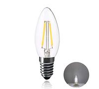 C35 2W LED Filament Bulb Cool White 6000-6500K 220V E14 Base, Replacement 20W Incandescent, Chandelier Lamp Bulb, Small Edison Screw Candle Light Bulb