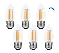 C35 E27 4W LED Candle Bulbs Dimmable Warm White 2700K, 400LM, Equivalent to E27 40W, AC 220V, C35 ES Edison Screw LED Candle Light Bulb for Chandelier, 6pcs