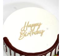 C387 Happy Birthday Cake Topper, Gold Mirror Acrylic Birthday Cake Sign, Glitter Baby Shower Cake Topper, Birthday Party or Boys Girls Women Men Wedding Anniversary Party Cake Decorations Supplies