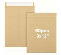 C4 Brown Envelopes Self Seal 324 x 229 mm, 50 Pack Kraft Peel and Seal A4 Envelopes No Window for Office Home School Posting