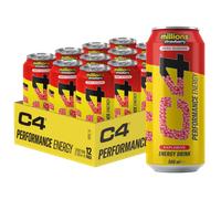 C4 Energy Drink Millions Strawberry flavour 500ml - Case of 12 [Best Before: 21/03/2026]