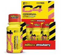 C4 Original Pre Workout Shot | Millions Strawberry Flavour Energy Shots, 12 x 60ml Bottles | Sugar Free Energy Drink with 150g Caffeine, Beta Alanine, L Arginine, Vitamin B6, Vitamin B12, Amino Acids